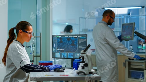 Preview: Team working to develop a new vaccine in modern equipped laboratory