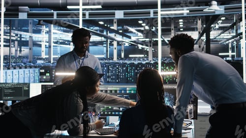 Preview: Server hub engineering team working together, using node tree software