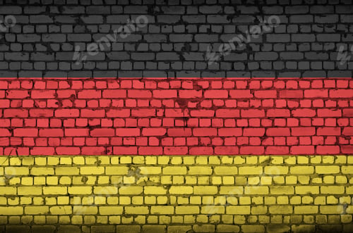 Preview: Germany flag is painted onto an old brick wall