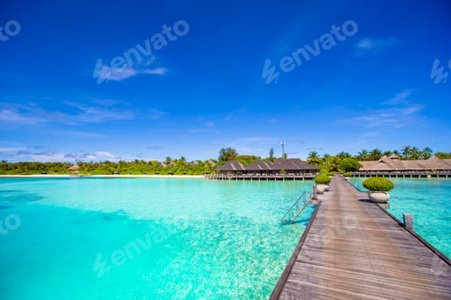 Preview: Landscape of stunning tropical beach at Maldives