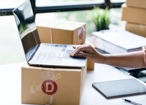 Preview: Starting small businesses SME owners female entrepreneurs check online orders to prepare to pack the