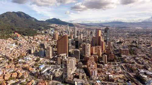 Preview: Aerial view of the architecture in Bogota, Colombia