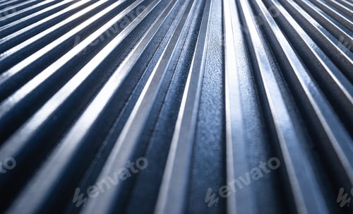 Preview: Close-up of a golden corrugated metal surface