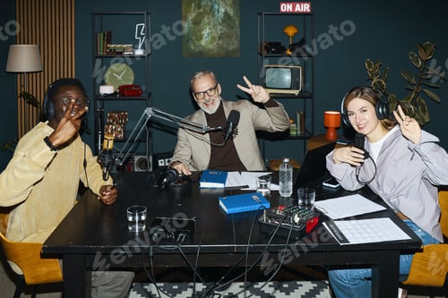 Preview: People Posing At Camera During Podcast