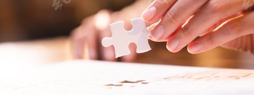 Preview: Concept of integration and startup with puzzle pieces merger with teamwork of business worker