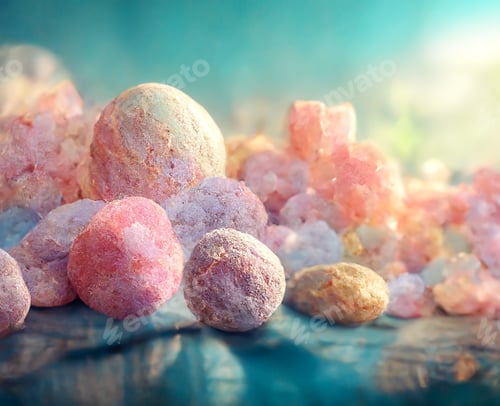 Preview: Pink blue pastel colorful abstract background 3D illustration
