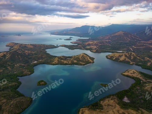 Preview: Aerial view of 17 Islands National park, Flores Island, Indonesia