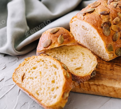 Preview: Fresh healthy organic baked pumpkin seed bread