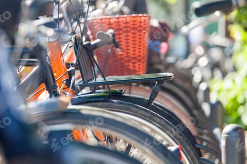 Preview: Bicycles parked in the street in Copenhagen, Danemark
