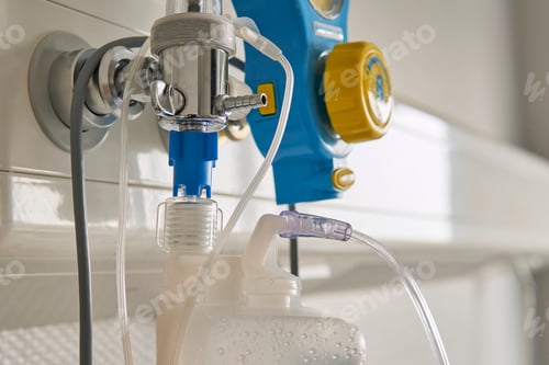 Preview: hospital oxygen equipment close up.