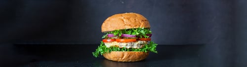 Preview: Burger Sandwich Meat Pork, Beef Or Chicken Homemade Grilled Cutlet And Vegetables Serving Size