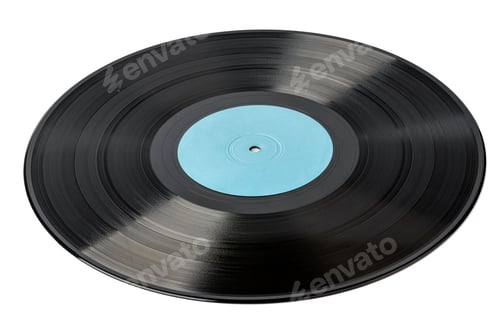 Preview: Isolated shot of a vinyl music record on a white background