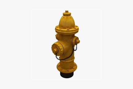 Preview: Yellow fire hydrant with chain