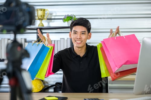 Preview: vlogger working for online marketing