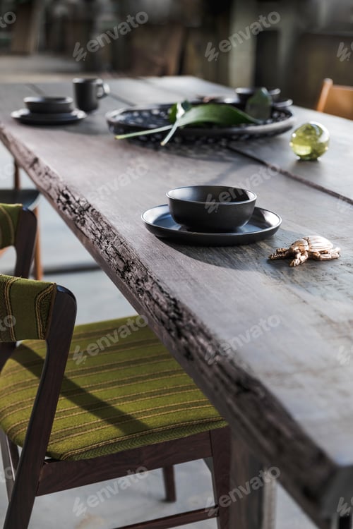 Preview: Creative composition of dining room interior.