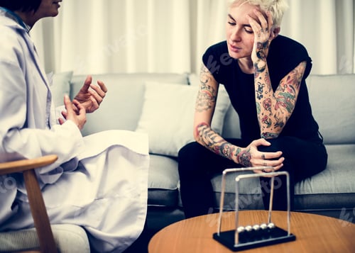 Preview: Depressed woman having a counseling session