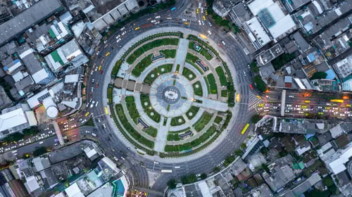 Preview: Aerial view elevated road and traffic junctions, Modern construction design traffic ways traffic.