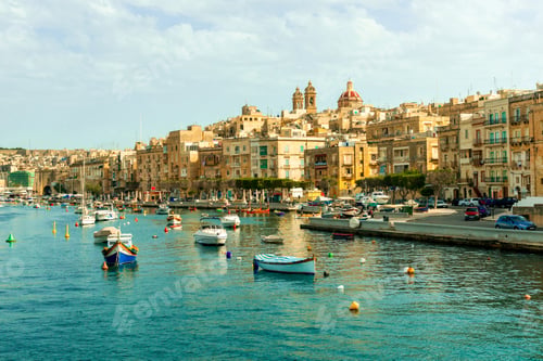 Preview: colorful boats in Valletta harbour