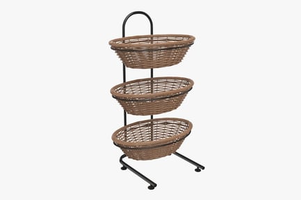 Preview: Three-Tiered Wicker Basket Stand