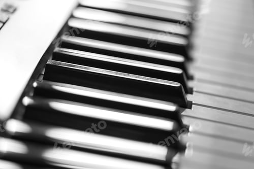 Preview: Keys of the synthesizer close-up