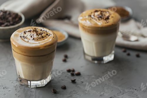 Preview: Dalgona whipped coffee, instant, cream, iced coffee
