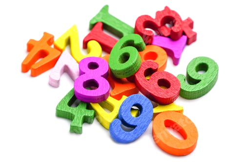 Preview: Math Number colorful on white background