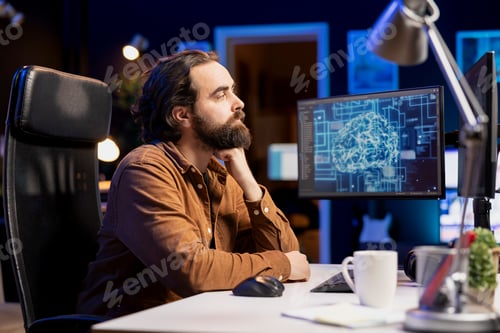 Preview: Computer scientist using PC to maintenance AI neural networks