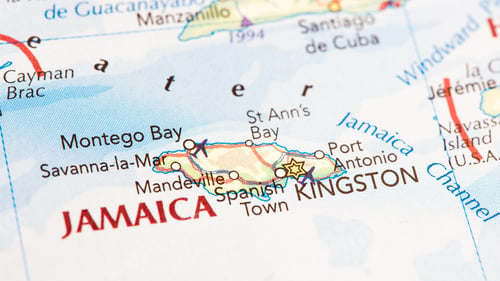 Preview: Jamaica Word Map, Kingston Capital Text, Creative Font