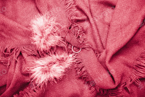 Preview: bright magenta scarf with fringe,natural background,fashion accessory for autumn