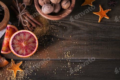 Preview: Fresh Red Orange Fruit, Spices and Brown Sugar