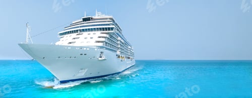 Preview: Cruise Ship, Cruise Liners beautiful white cruise ship above luxury cruise in the ocean sea