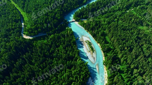 Preview: White Berel river surrounded with green trees
