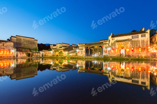 Preview: beautiful night view of hongcun ancient villages
