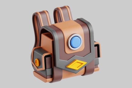 Preview: Cartoon backpack assets for games