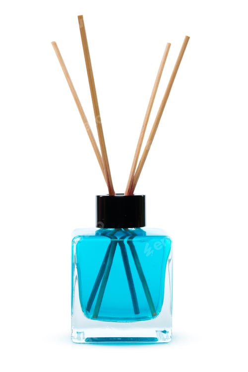 Preview: Beautiful blue home fragrance diffuser with wooden sticks for aromatic ambiance