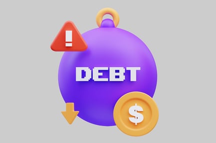 Preview: Sphere with 'debt' label and attached monetary symbols