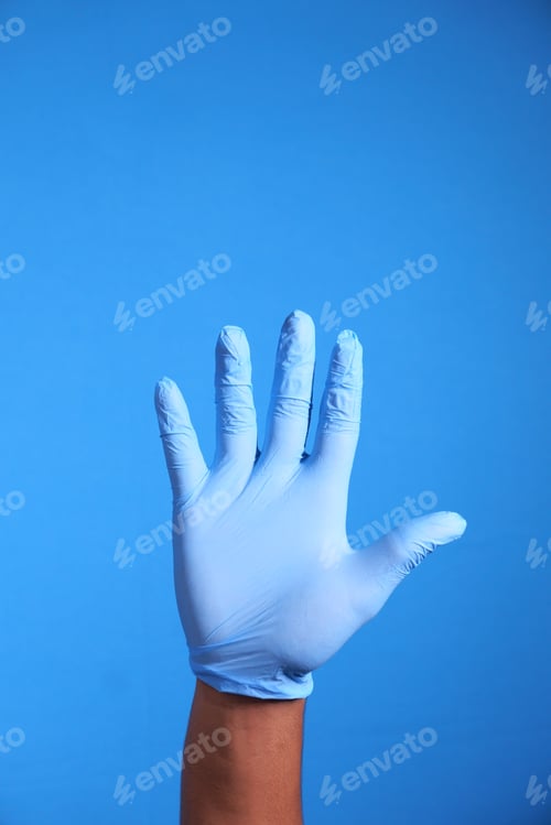 Preview: Close up of person hand with protective gloves