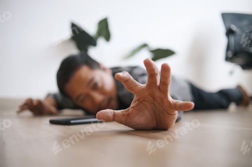 Preview: Man Falling and Lying on The Floor