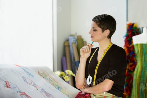 Preview: Fashion designer contemplating new designs