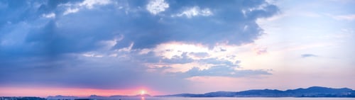 Preview: Panoramic of a sunset sky full of clouds