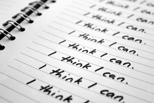 Preview: Note to self - I think I can - words of motivation written on a notebook