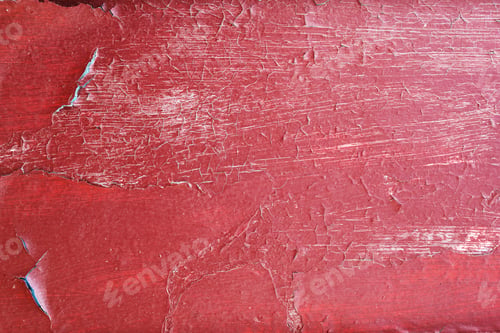 Preview: Wooden texture with cracked paint. texture of cracked from time painted red door