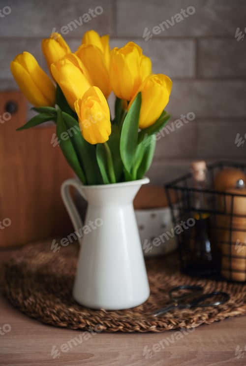 Preview: Beautiful yellow tulip flowers