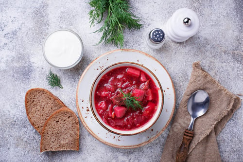 Preview: Traditional Ukrainian beetroot soup borsch