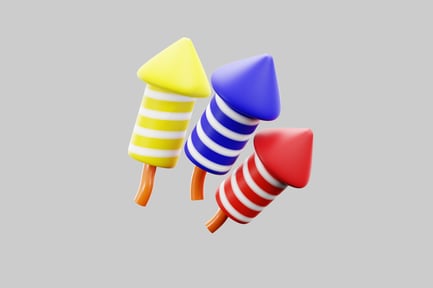 Preview: Festive cartoon rockets