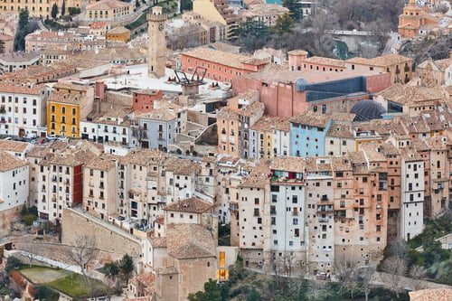 Preview: Traditional antique buildings in Cuenca world heritage old town. Spain