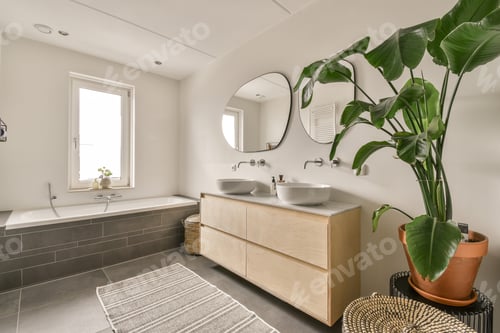 Preview: Interior of light modern bathroom