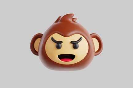 Preview: Grumpy cartoon monkey face
