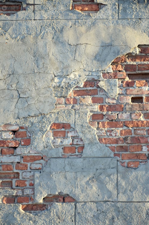 Preview: Brick wall with cracked cement tension
