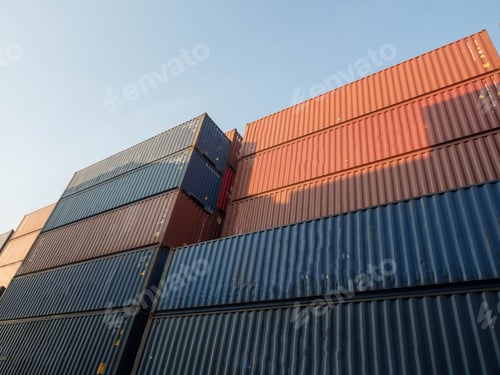Preview: Container logistic cargo transportation industry business cargo import export harbor global commerce